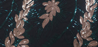 Sequinned Tulle Leafy Vine Emerald
