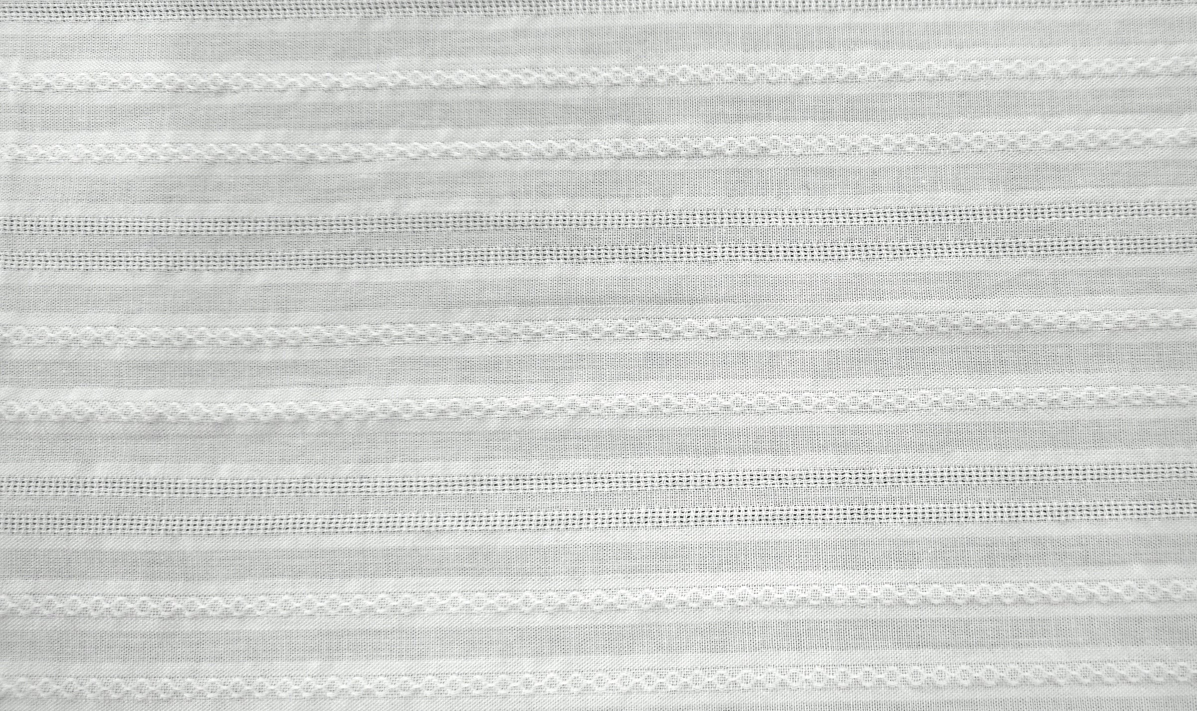 Cotton Stripe Medley Silk White