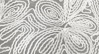 Ribbon Organza Floral Swirl Silk White