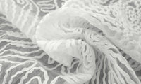 Ribbon Organza Floral Swirl Silk White