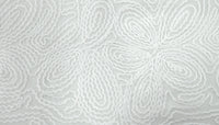 Ribbon Organza Floral Swirl Silk White