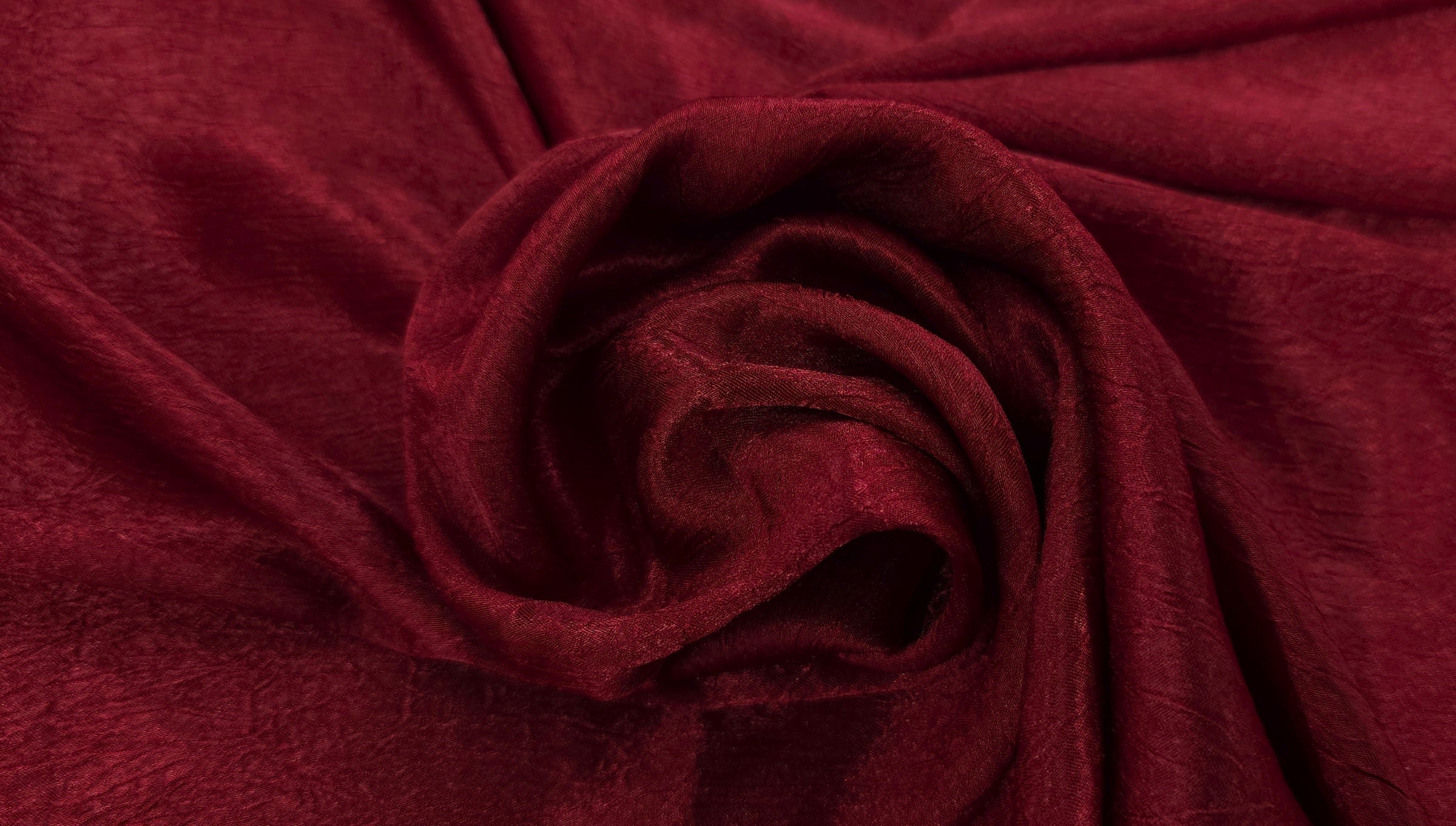 Textured Woven Stretch Polyester Shiny Dark Red