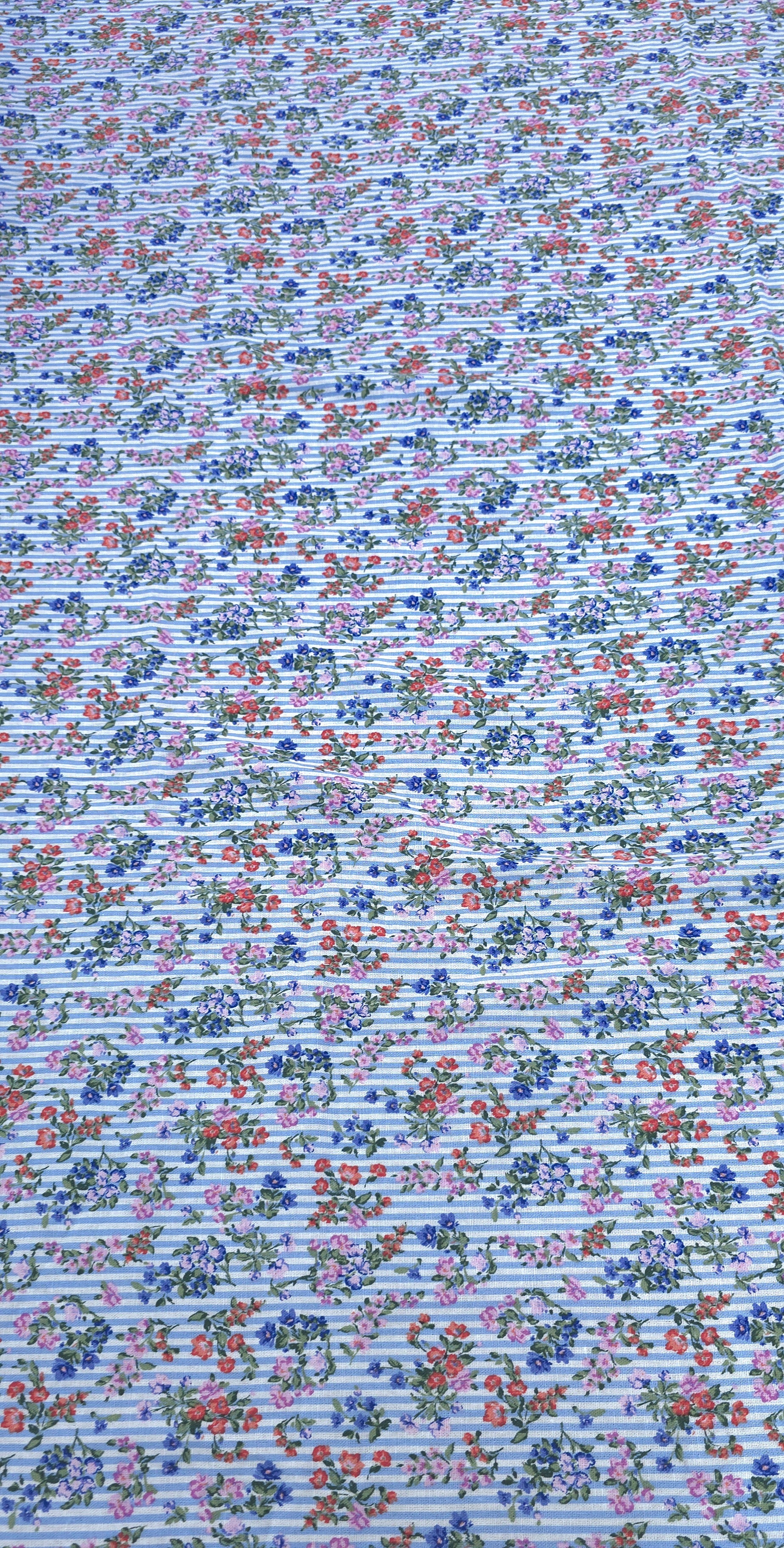 Printed Cotton Striped Floral