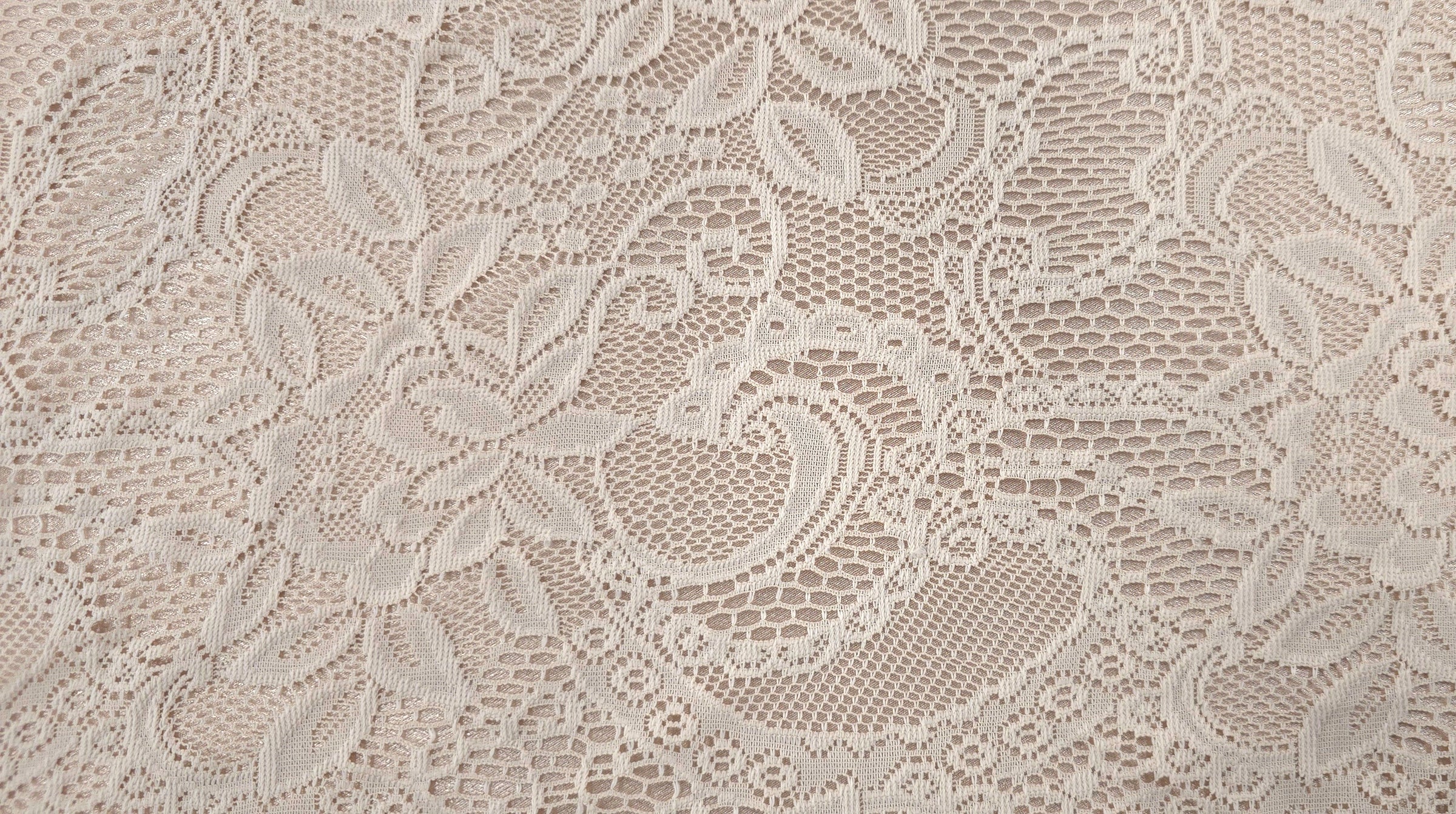 Dainty Lace Floral Swirl Beige