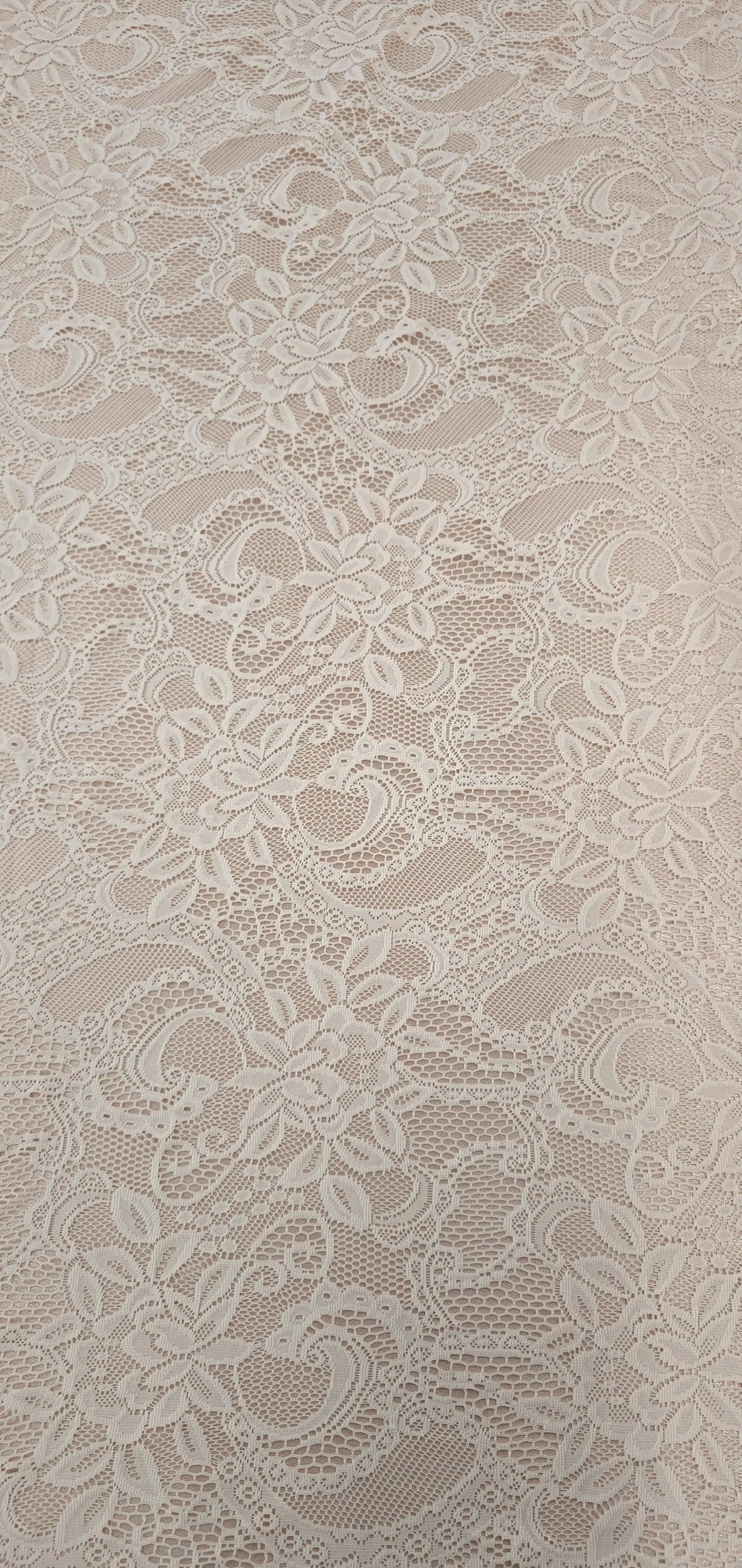 Dainty Lace Floral Swirl Beige