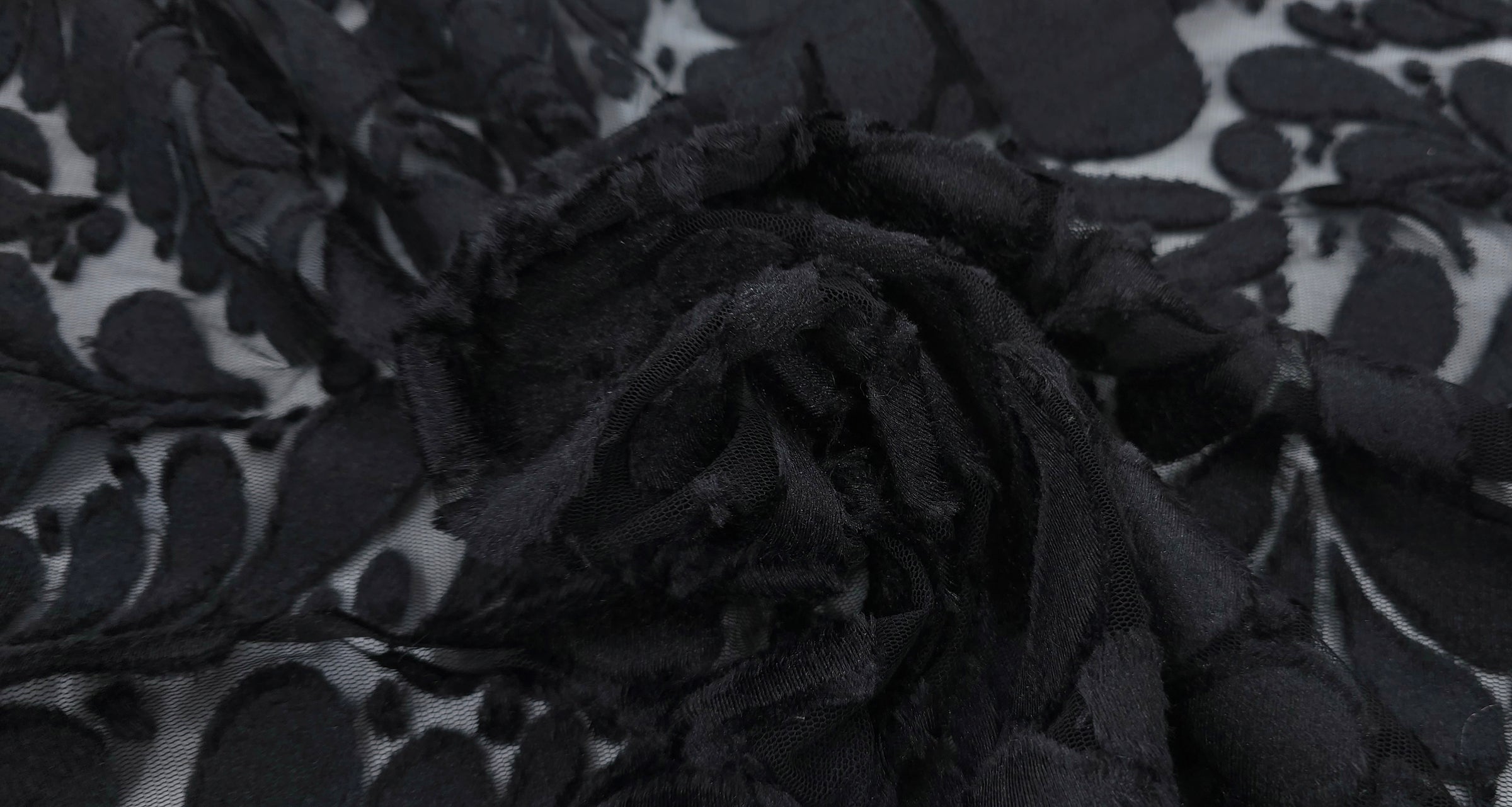 Burnout Velvet Tulle Black Magic