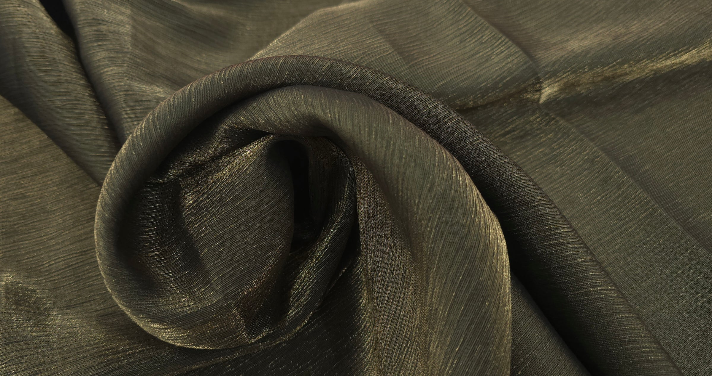 Shimmer Crinkled Polyester Gold