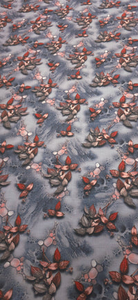 Linen Look Winter Leaves