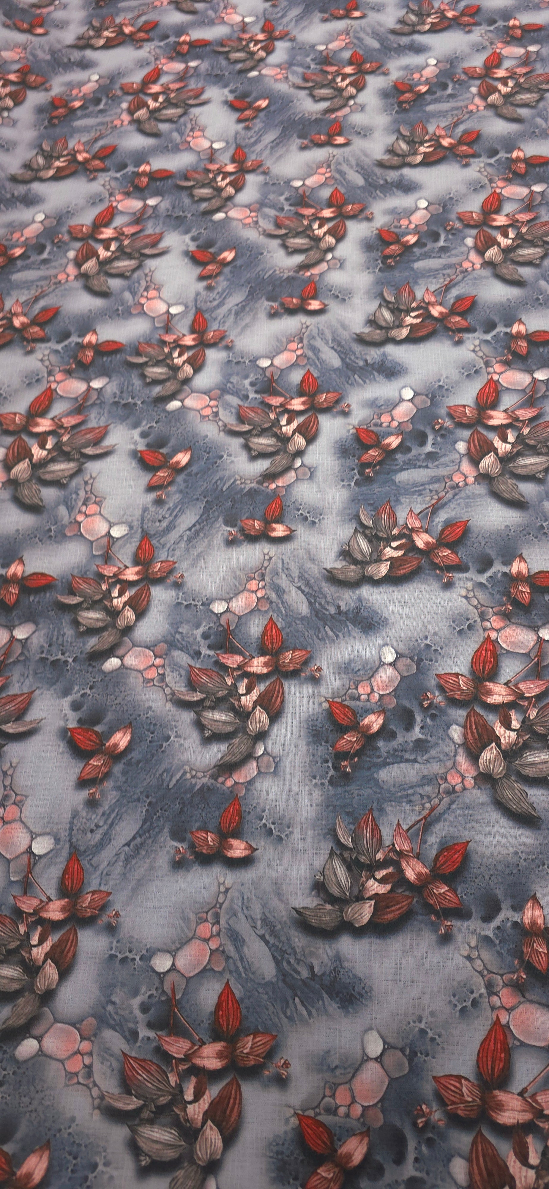 Linen Look Winter Leaves
