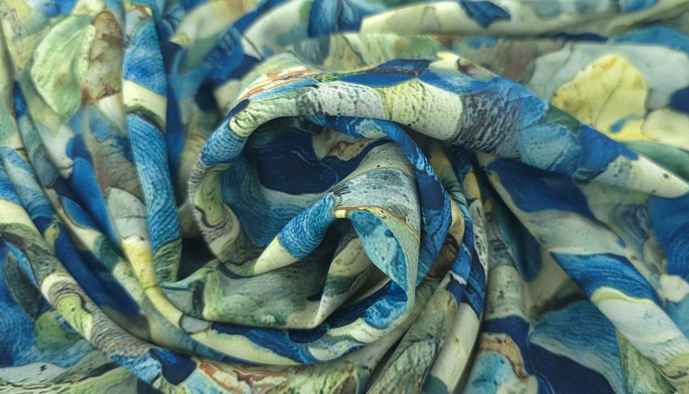 Woven Stretch Polyester Ocean Dream