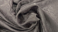 Embossed Polyester Grey Bouquet