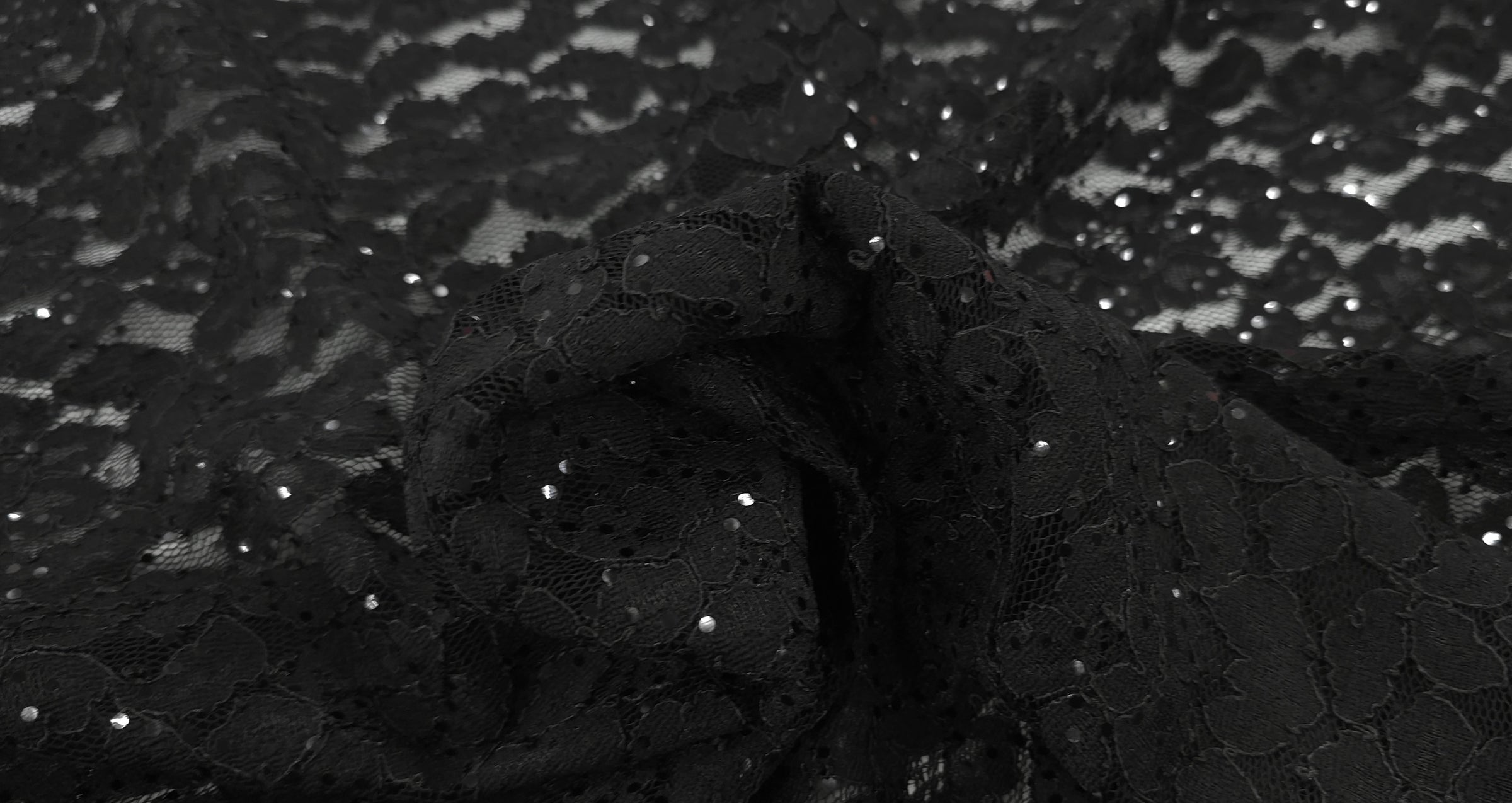Sequinned Lace Black Magic