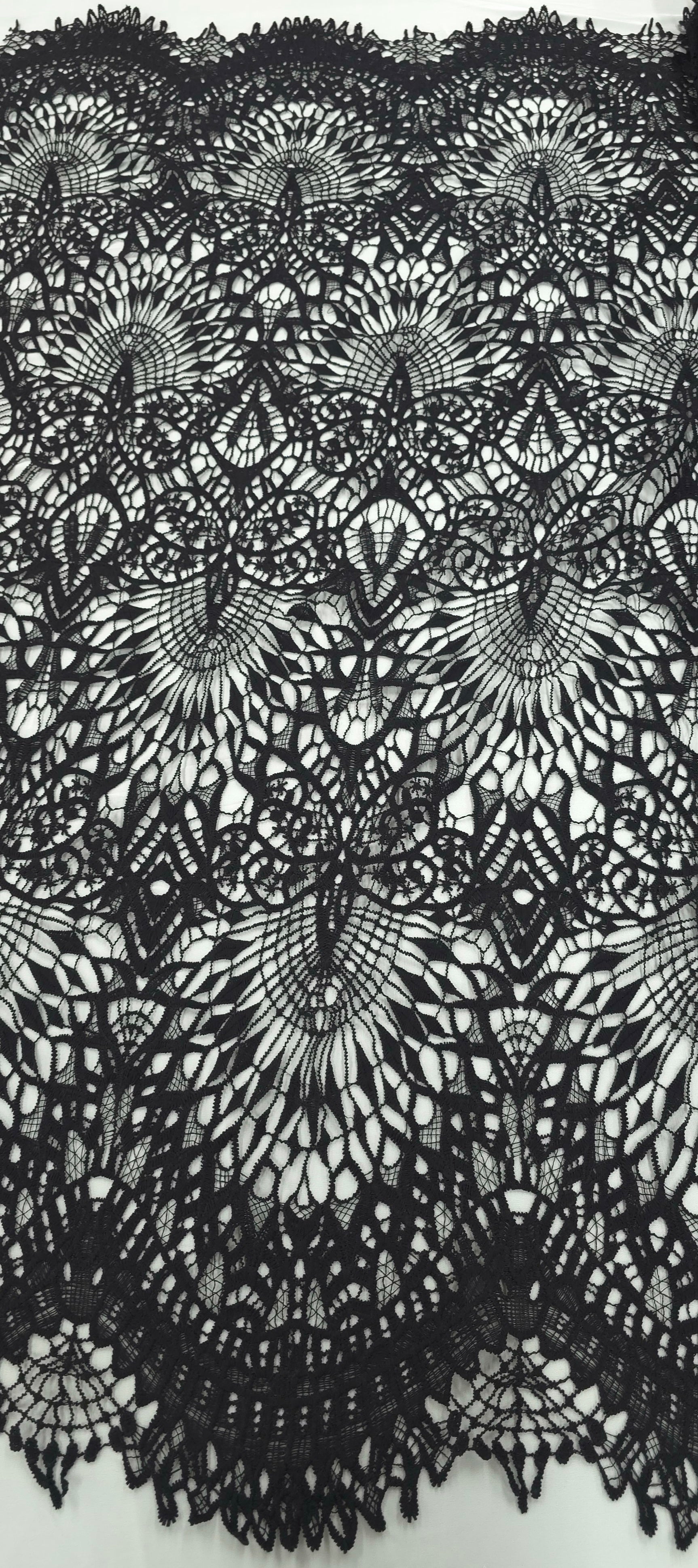 Guipure Lace Black Fanfare