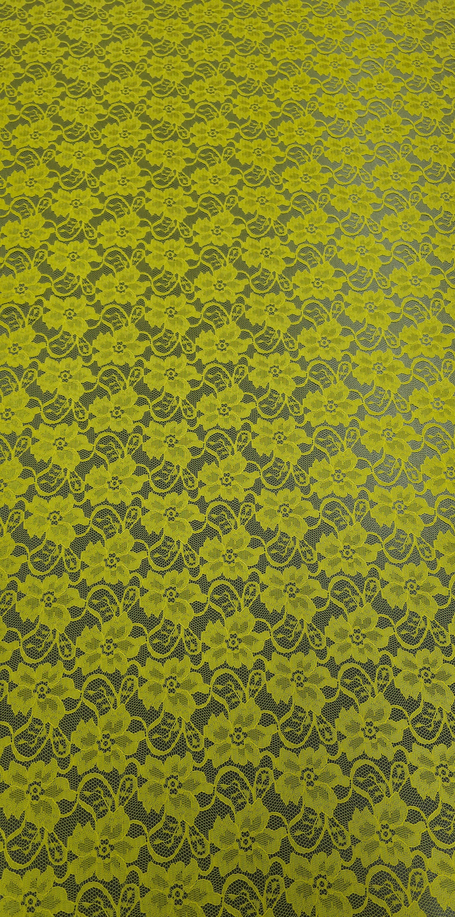 Floral Corded Lace Chartreuse