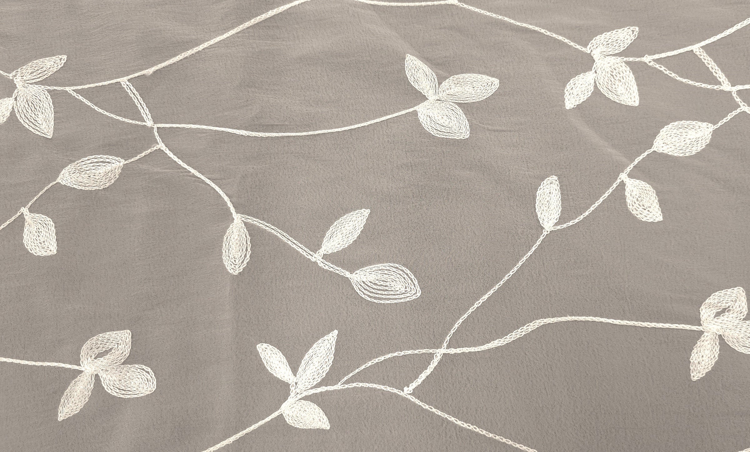 Embroidered Polyester Voile Vine