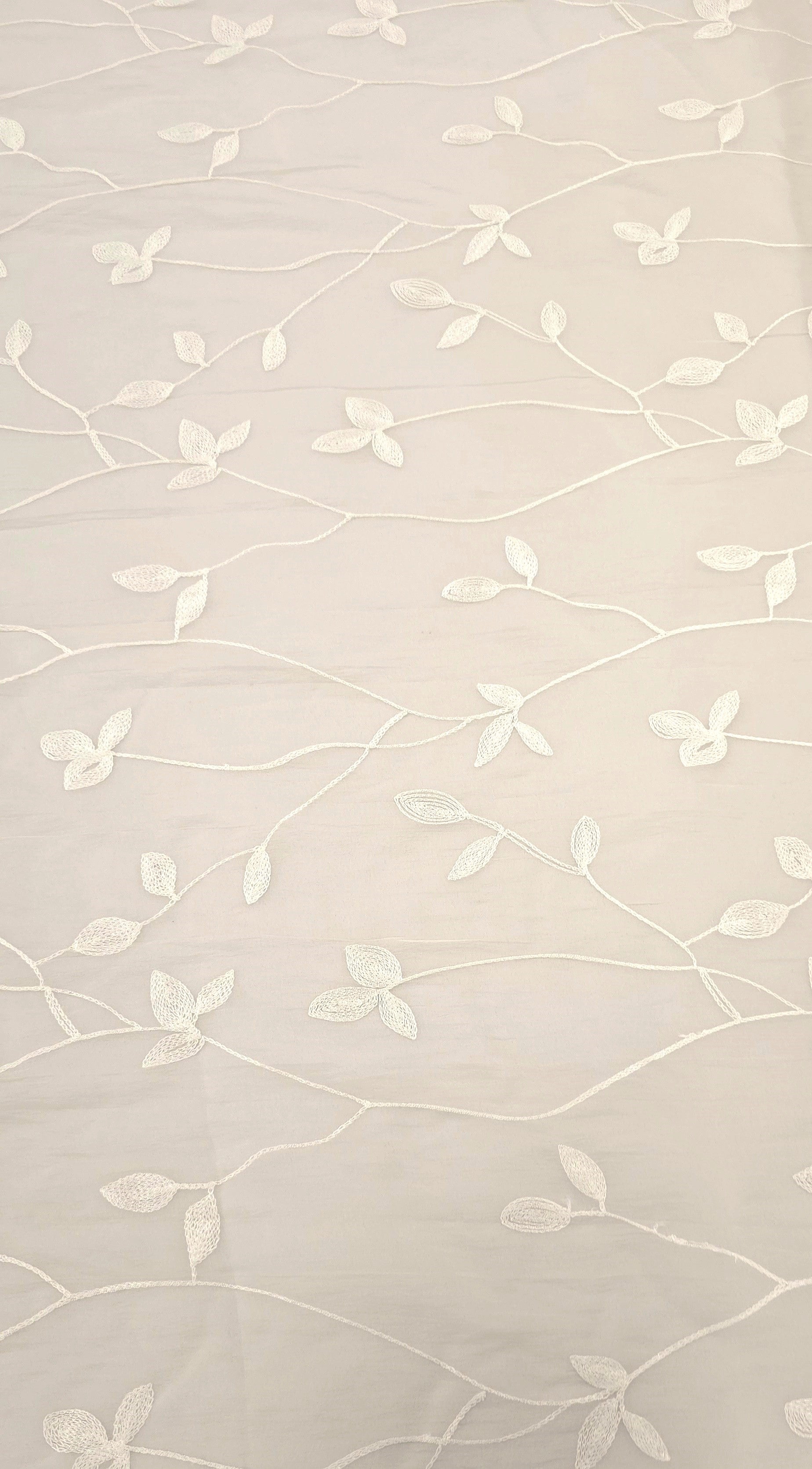 Embroidered Polyester Voile Vine