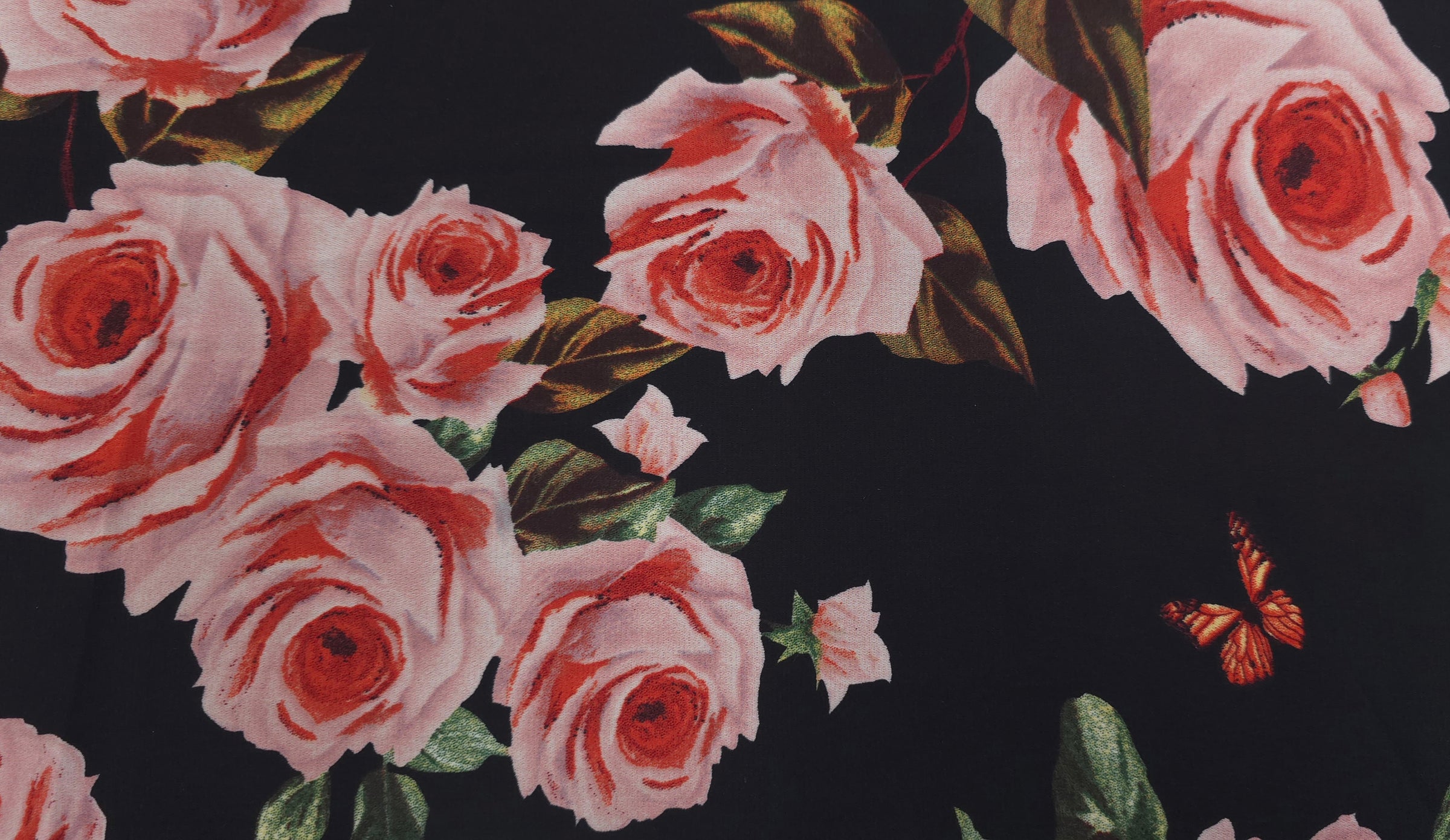 Printed Polyester Rose Bouquet