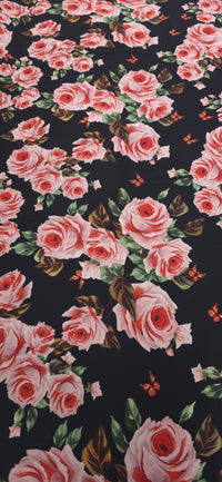 Printed Polyester Rose Bouquet