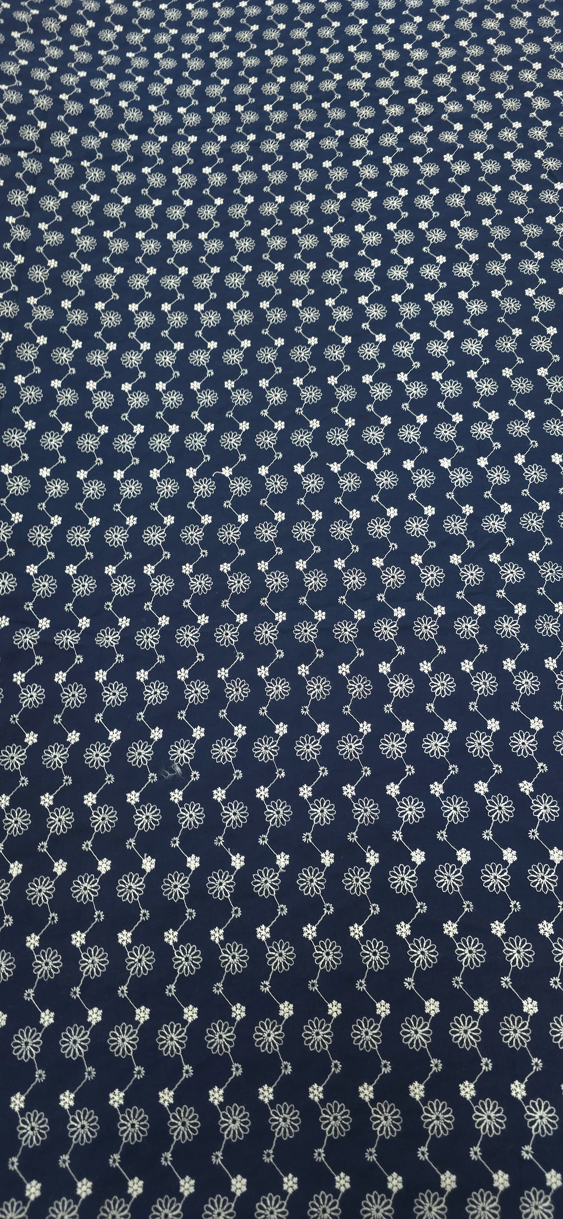 Embroidered Polyester Floral Zigzag