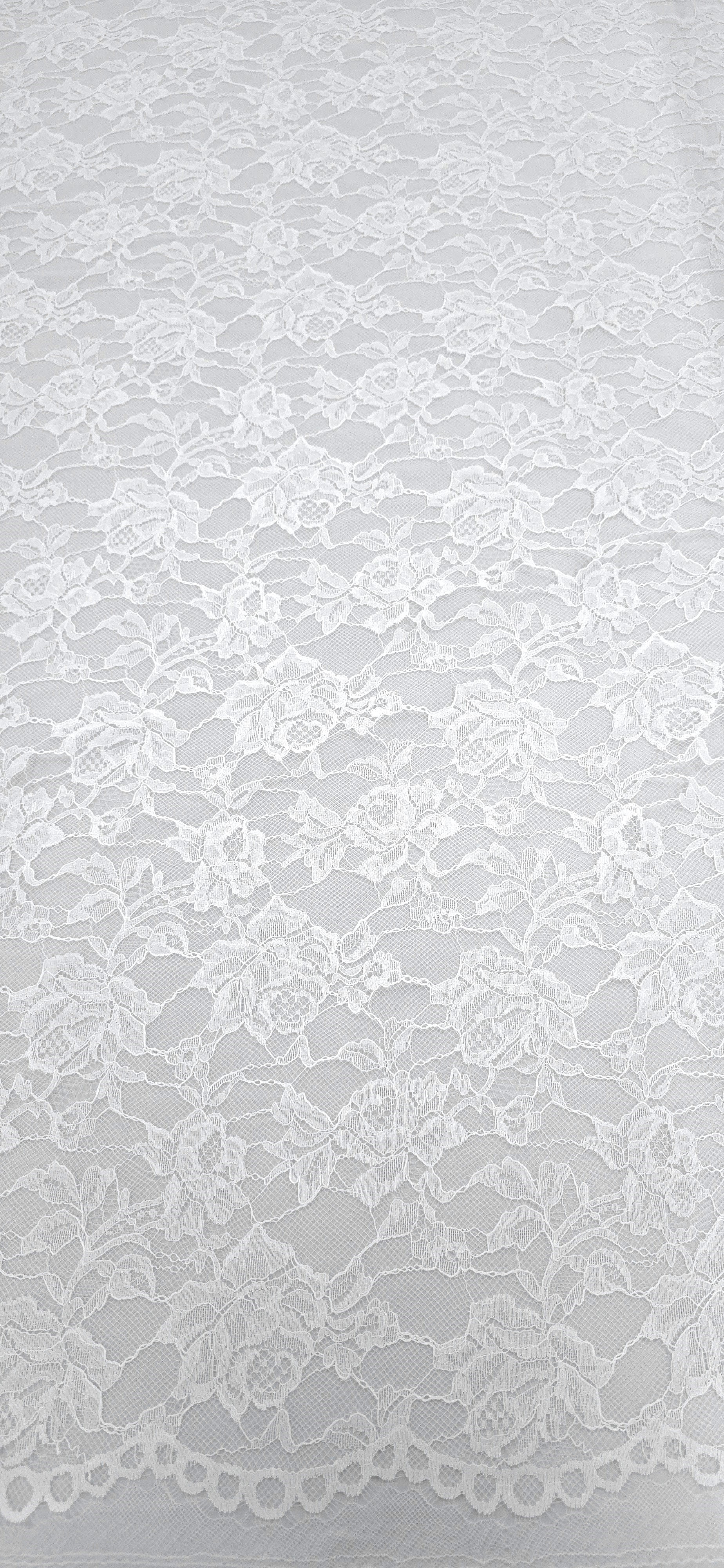 Rose Garden Lace Silk White