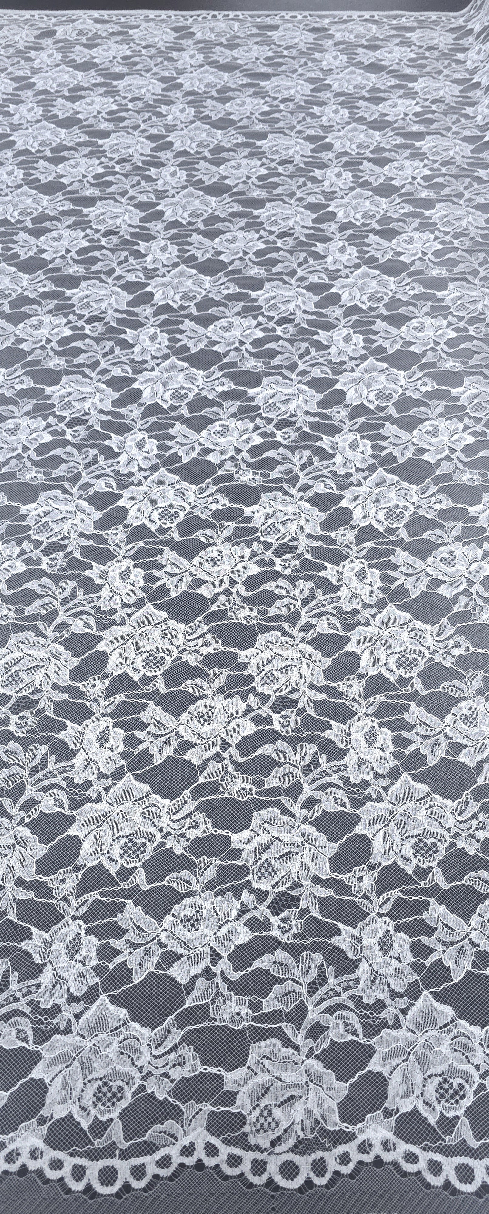 Rose Garden Lace Silk White