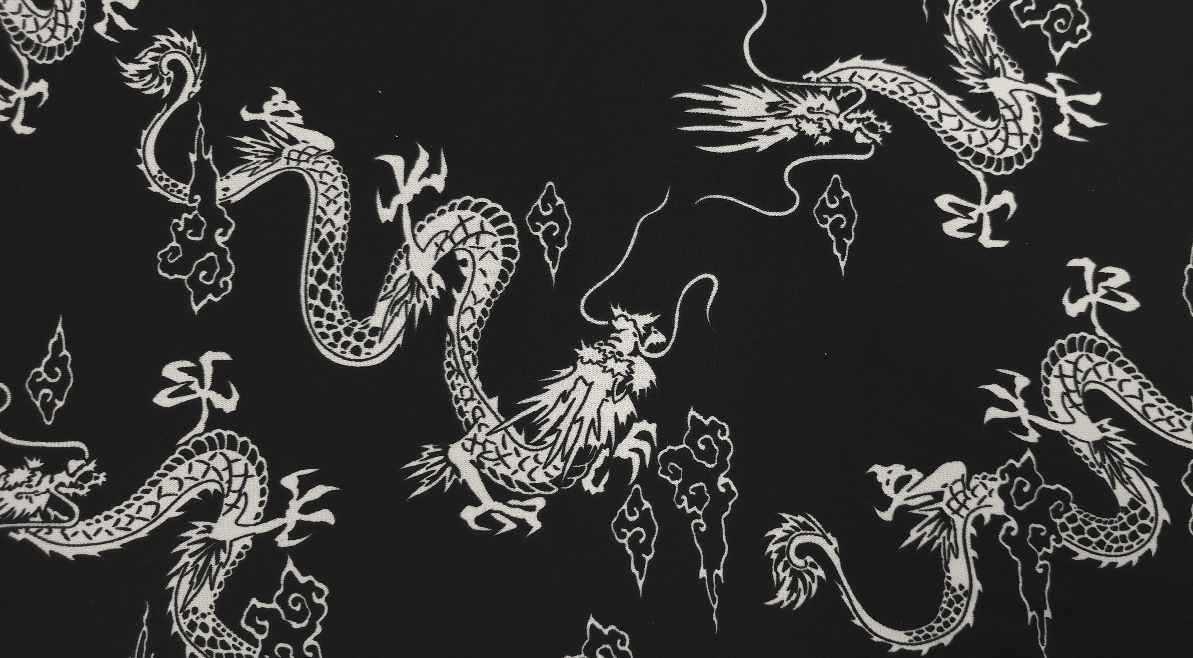 Woven Stretch Polyester Dragons