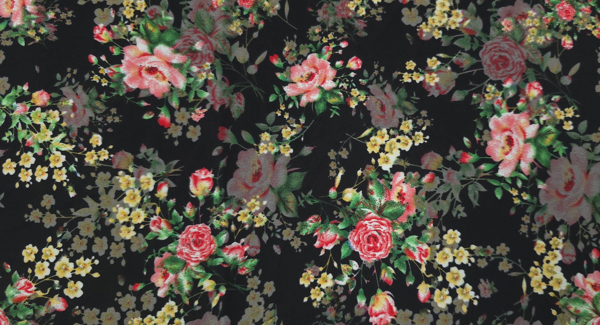 Woven Stretch Polyester Vintage Garden