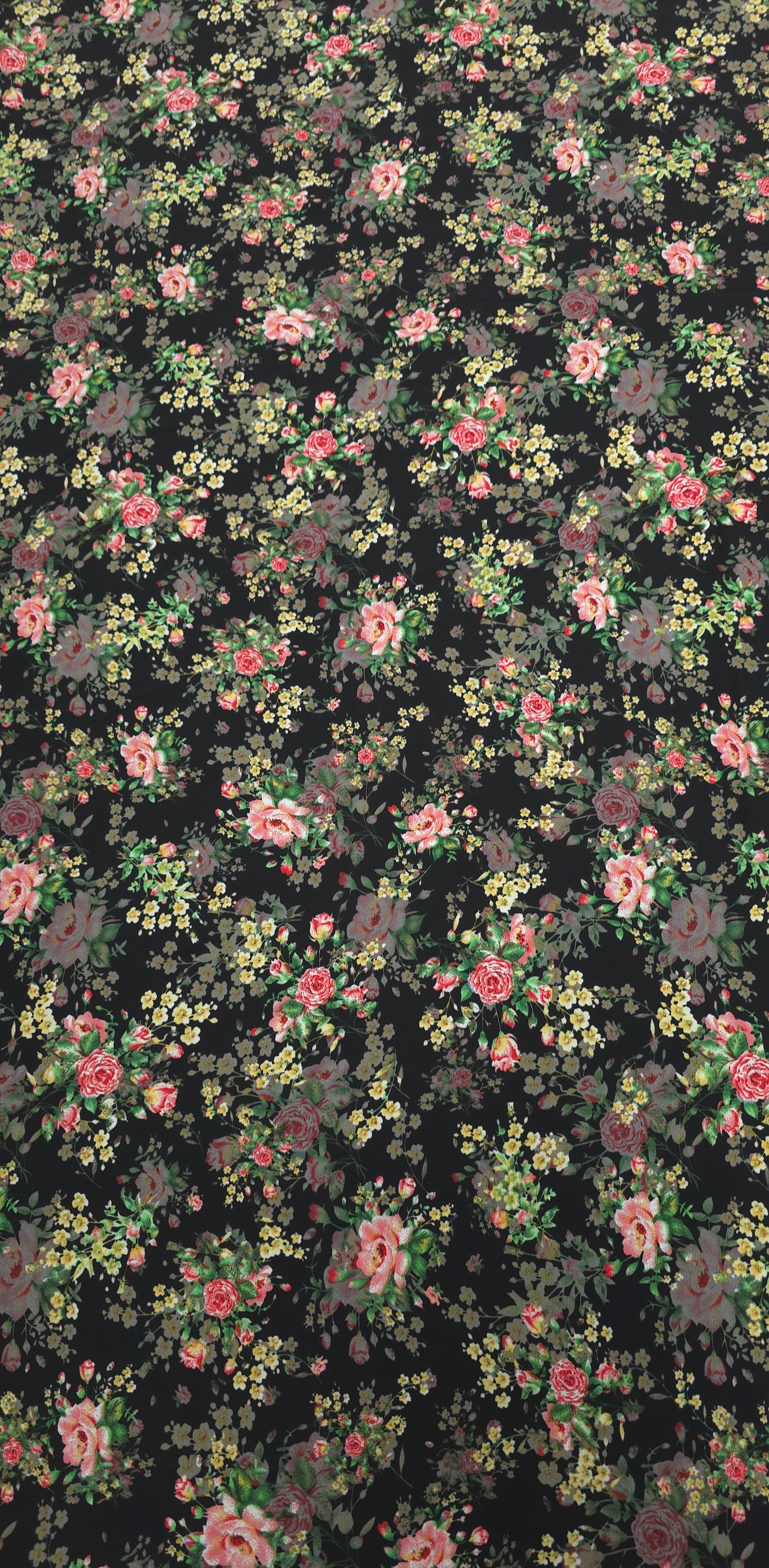 Woven Stretch Polyester Vintage Garden