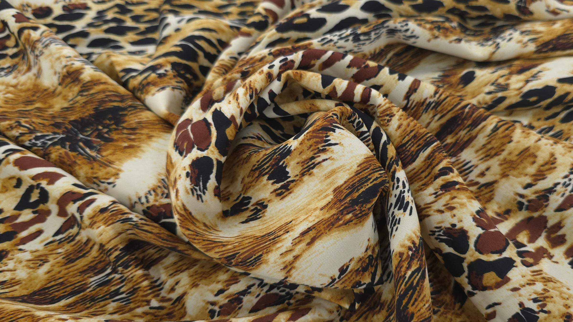 Woven Stretch Polyester Leopard Medley