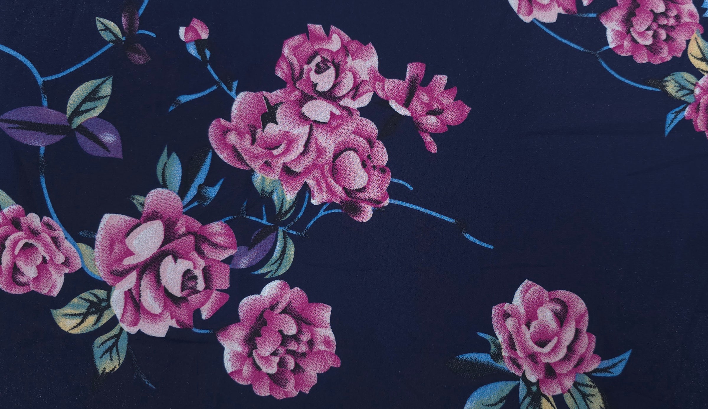 Woven Stretch Polyester Floral Bouquet