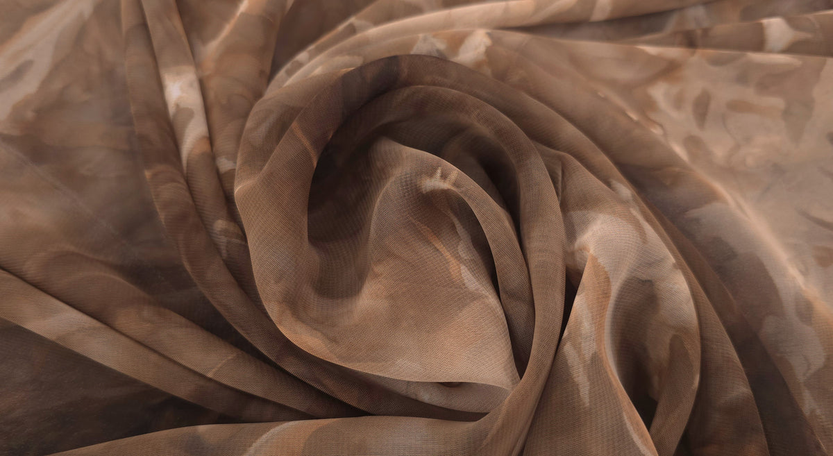 Printed Chiffon Tie Dye Brown