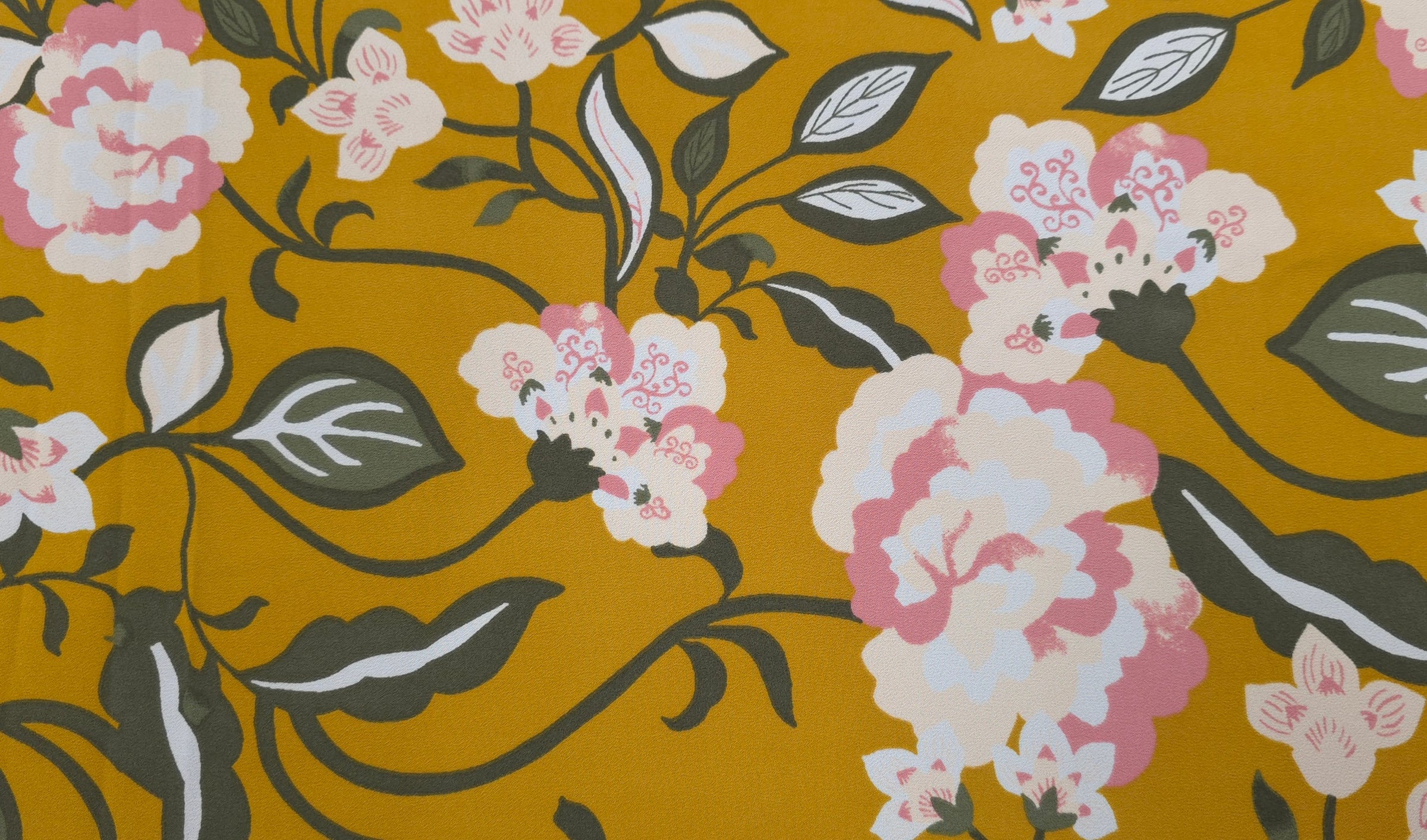 Printed Polyester Mustard Melody