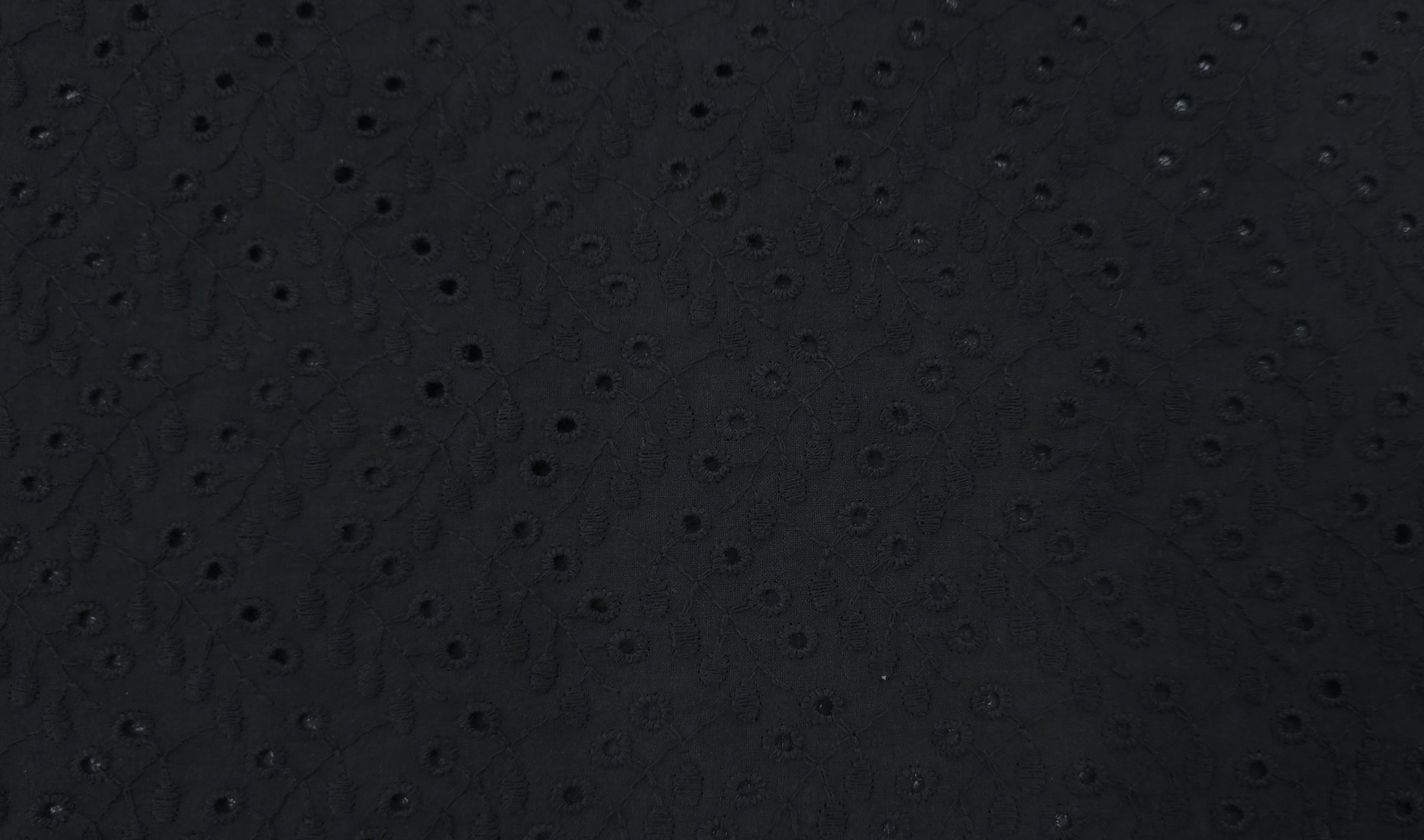 Embroidered Cotton Everlasting Black