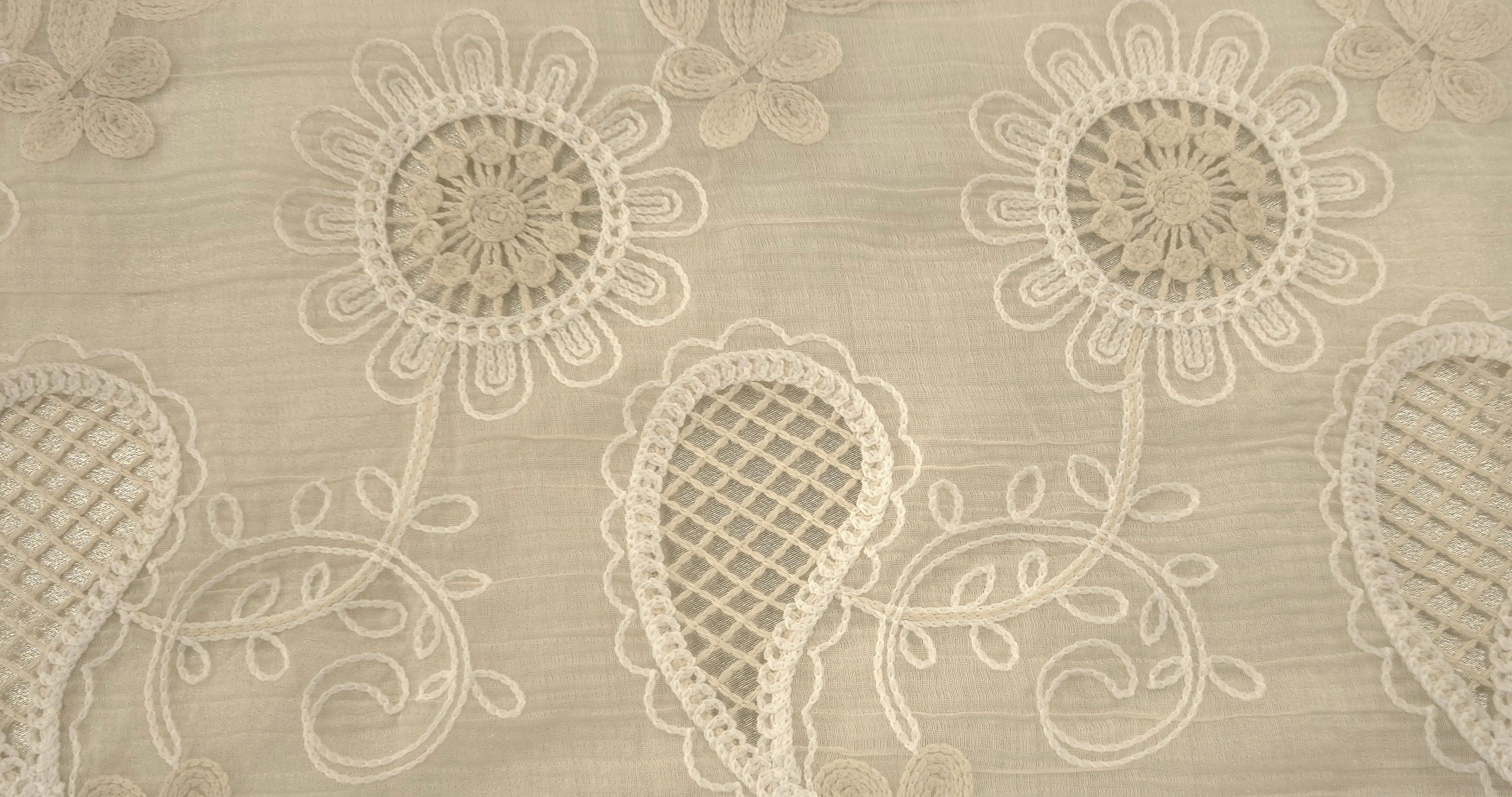 Embroidered Polyester Voile Magical
