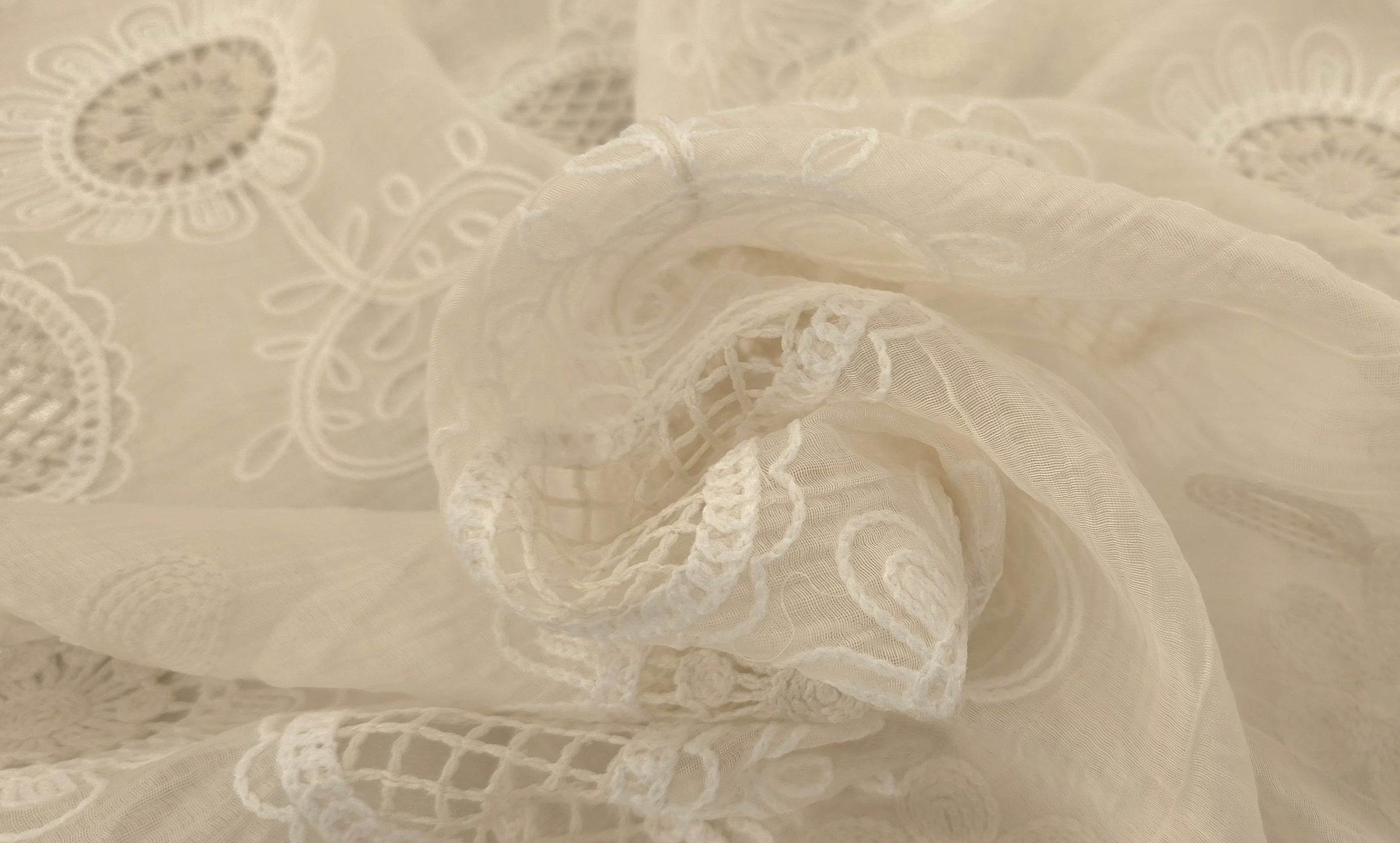 Embroidered Polyester Voile Magical