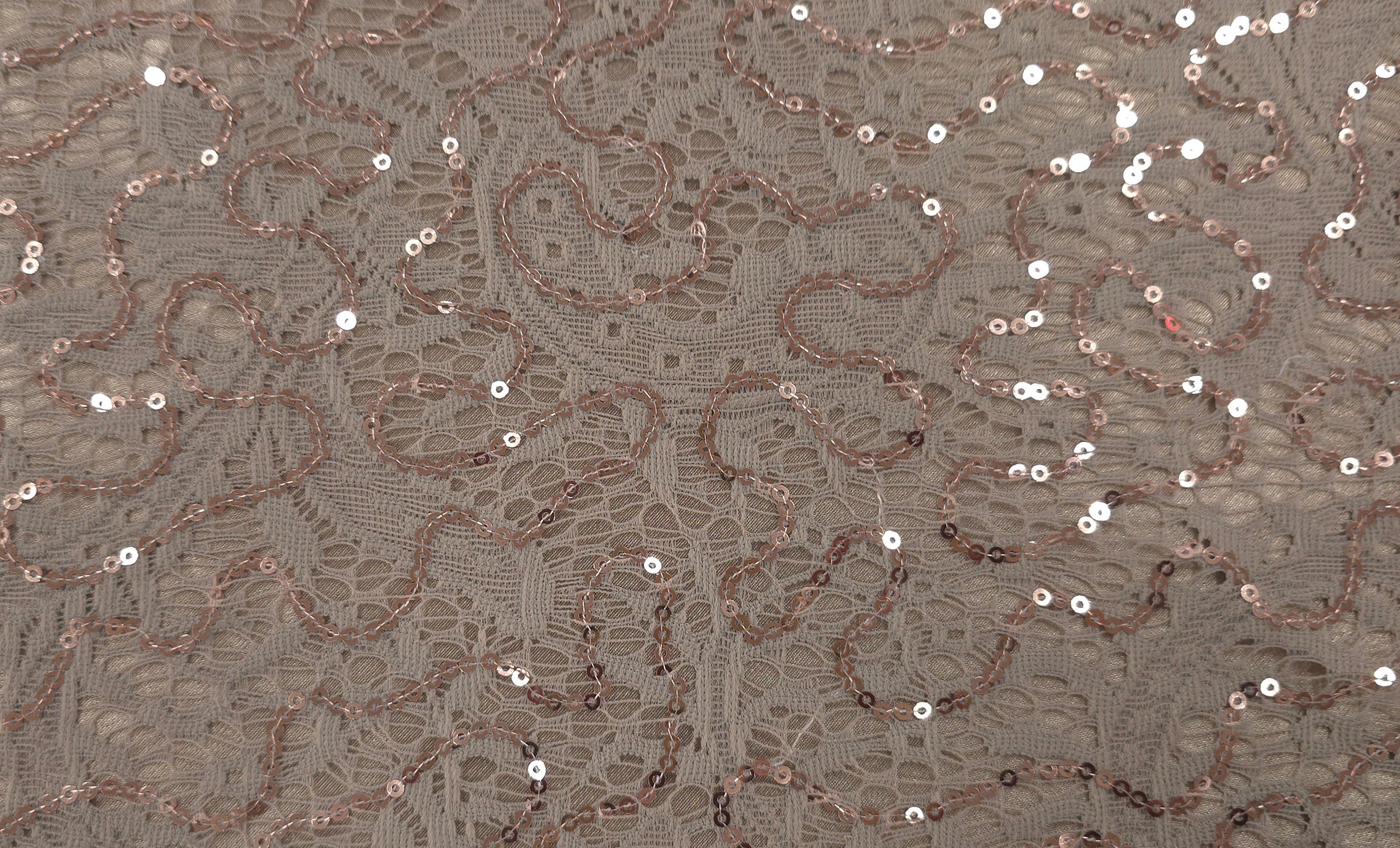 Sequinned Lace Mocha Swirl