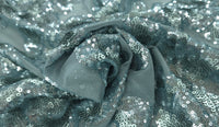 Sequinned Lace Majestic Duck Egg