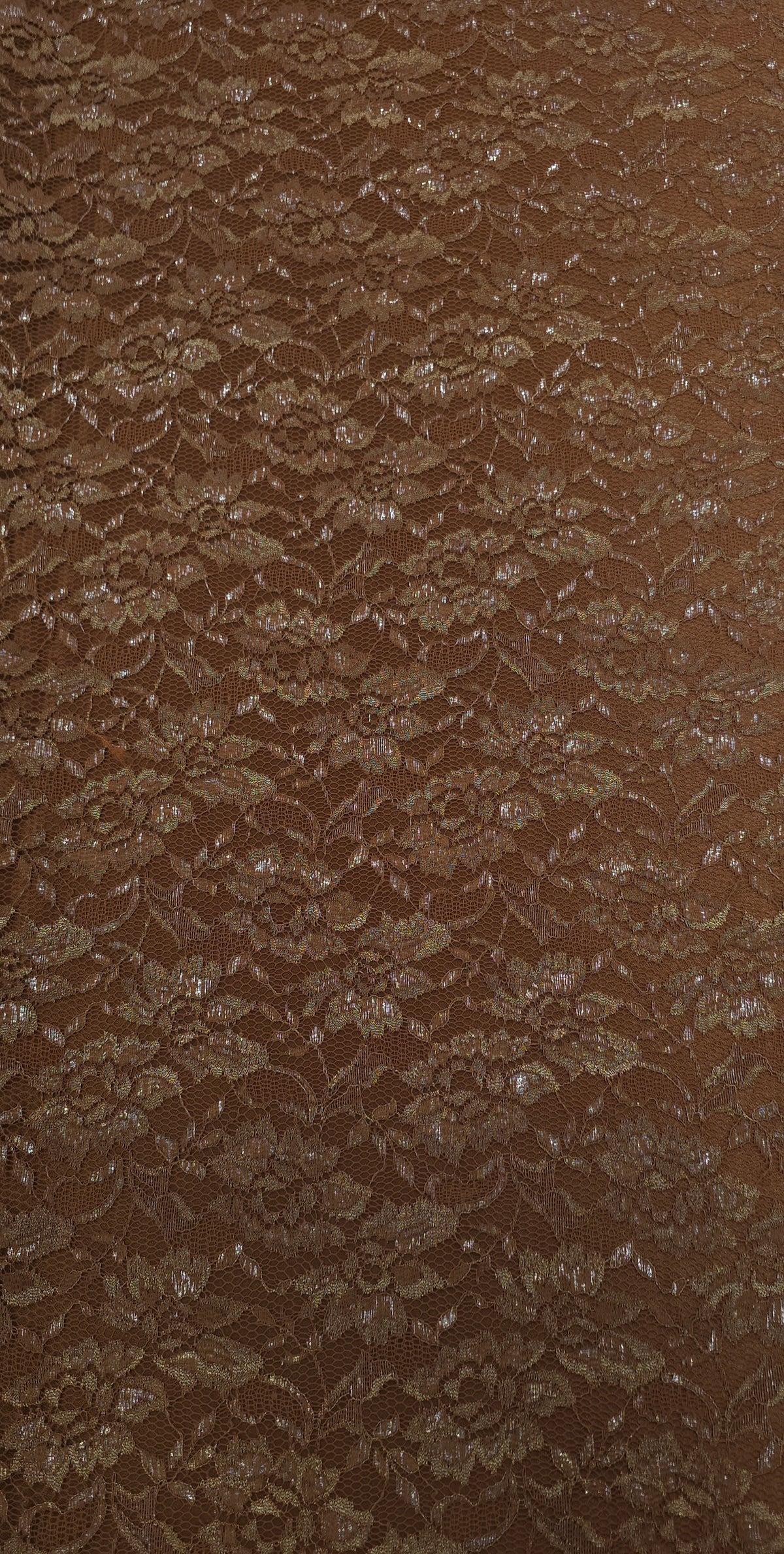 Lace Floral Lurex Brown