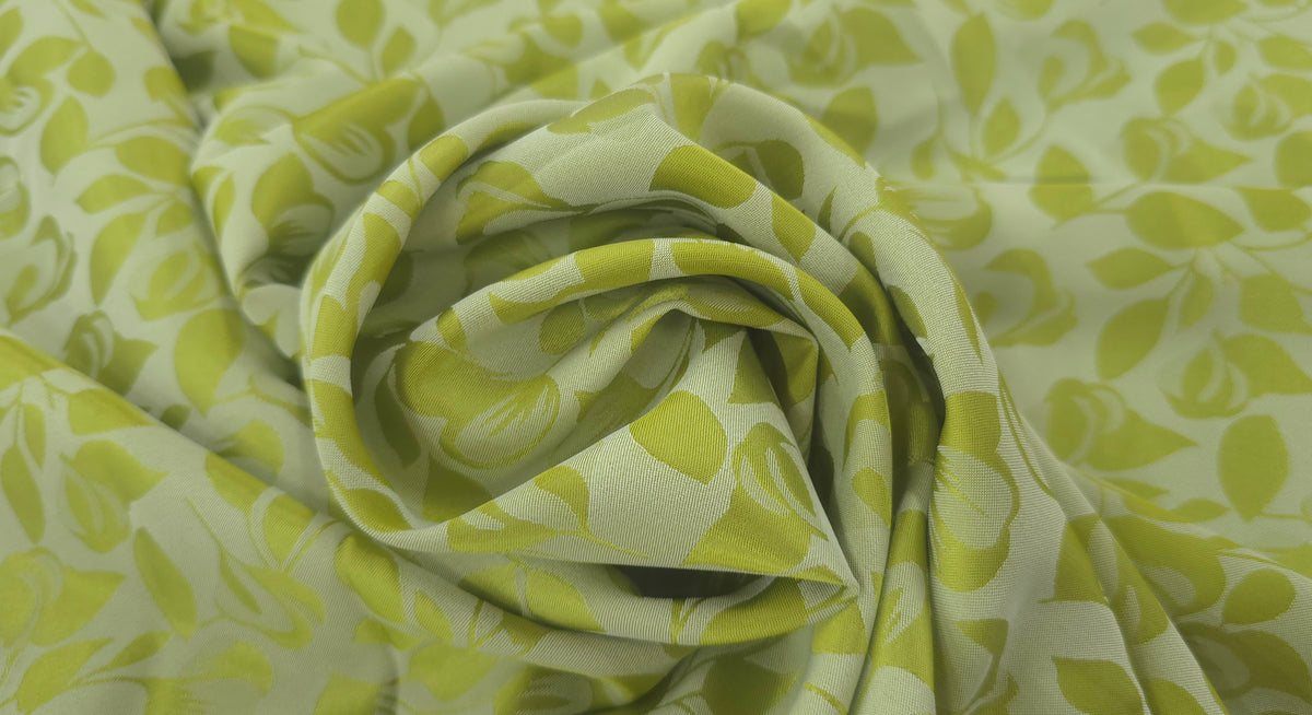 Embossed Polyester Chartreuse Leaf