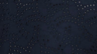 Embroidered Cotton Blend Navy Swirl
