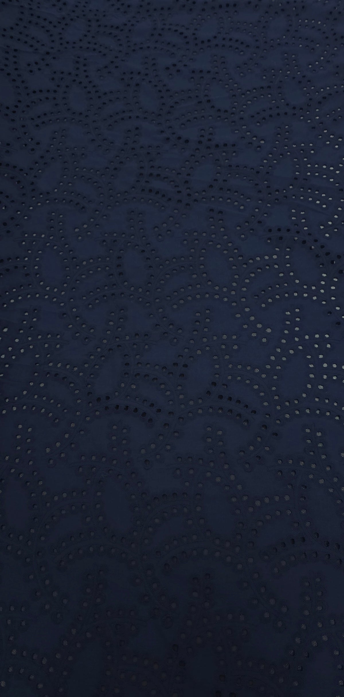 Embroidered Cotton Blend Navy Swirl