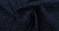 Embroidered Cotton Blend Navy Swirl