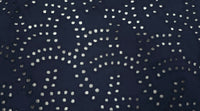 Embroidered Cotton Blend Navy Swirl