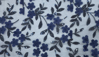 Sequinned 3D Floral Lace Navy