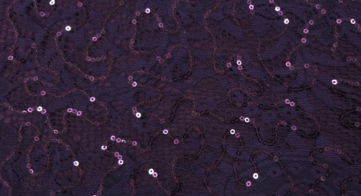 Sequinned Lace Plum Memories