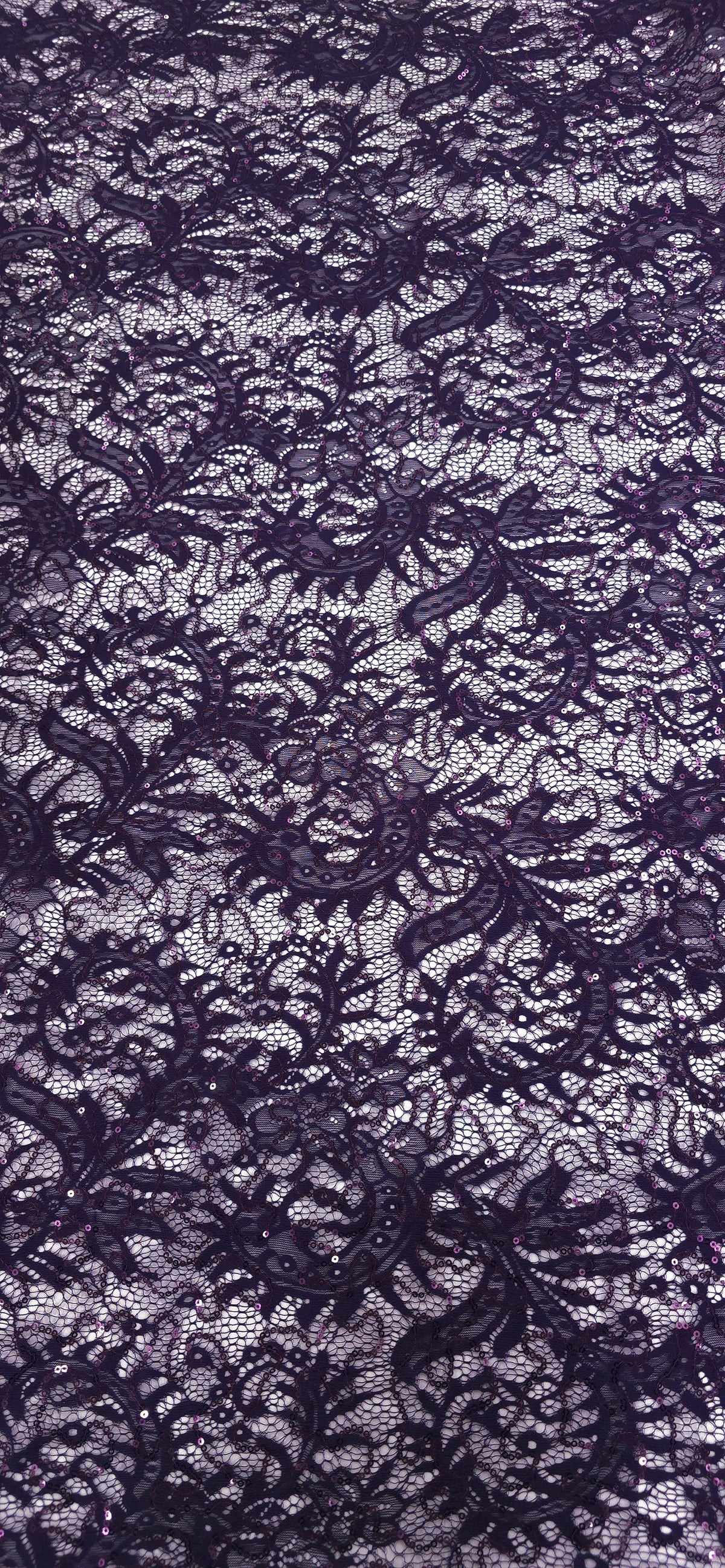 Sequinned Lace Plum Memories