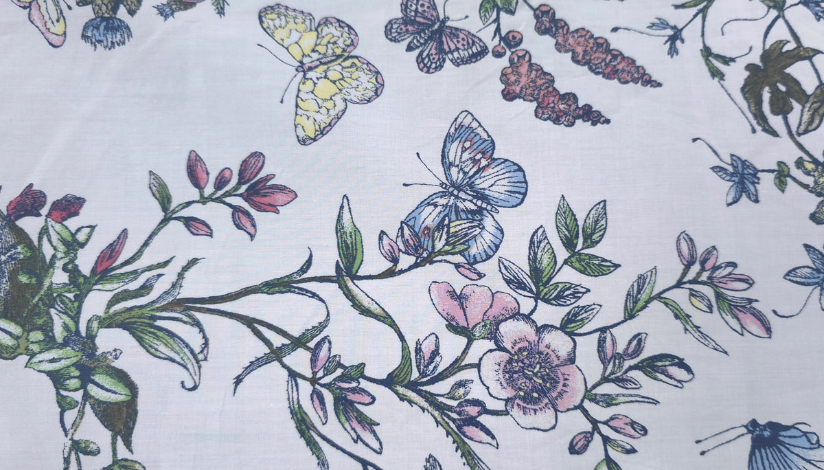 Printed Cotton Butterfly Garden
