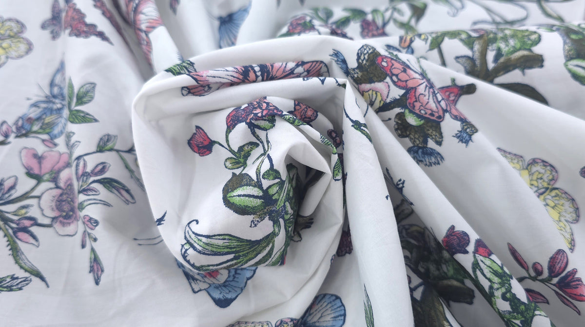 Printed Cotton Butterfly Garden