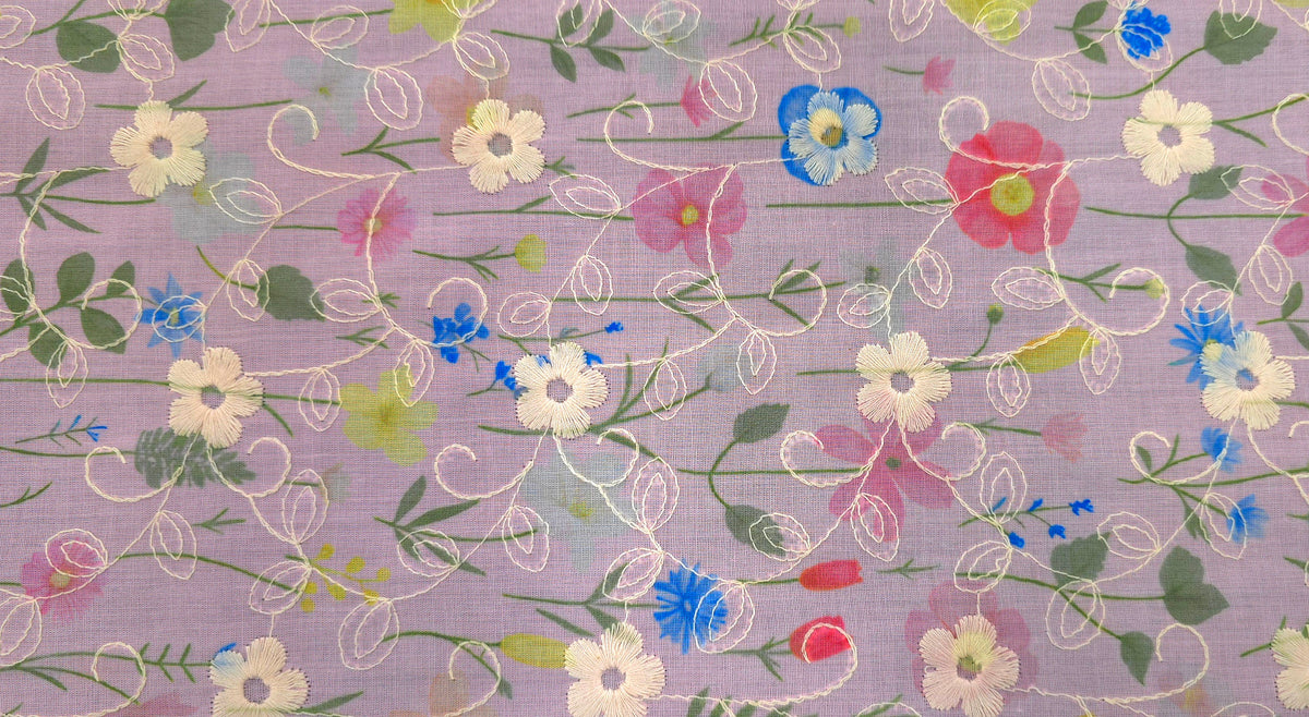 Embroidered Voile Secret Forest