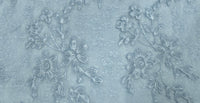 Embroidered Lace Dusty Blue Posies